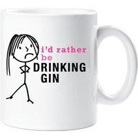 60 SECOND MAKEOVER Women's I'd Rather Be Drinking Gin Mug in White