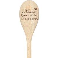 60 SECOND MAKEOVER Nanna Queen Of The Muffins Spoon Funny Wooden Spoon in Beige