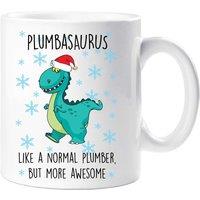 60 SECOND MAKEOVER Christmas Plumbasaurus Mug in White
