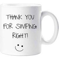 60 SECOND MAKEOVER Thank You For Swiping Right Mug in White