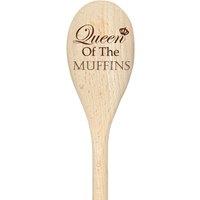 60 SECOND MAKEOVER Queen Of The Muffins Spoon Funny Wooden Spoon in Beige
