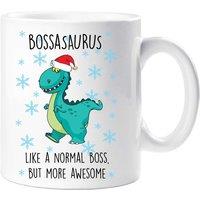60 SECOND MAKEOVER Christmas Bossasaurs Mug in White