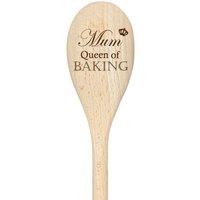 60 SECOND MAKEOVER Mum Queen Of Baking Spoon Funny Wooden Spoon in Beige