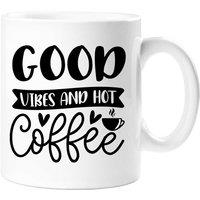 60 SECOND MAKEOVER Good Vibes & Hot Coffee Mug in White