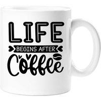 60 SECOND MAKEOVER Life Begins After Coffee Mug in White