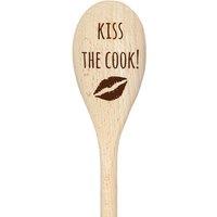 60 SECOND MAKEOVER Kiss The Cook Spoon Funny Wooden Spoon in Beige