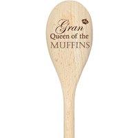 60 SECOND MAKEOVER Gran Queen Of The Muffins Spoon Funny Wooden Spoon in Beige