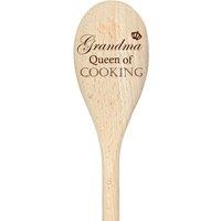 60 SECOND MAKEOVER Grandma Queen Of Cooking Spoon Funny Wooden Spoon in Beige