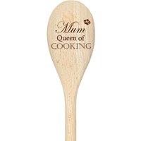 60 SECOND MAKEOVER Mum Queen Of Cooking Spoon Funny Wooden Spoon in Beige