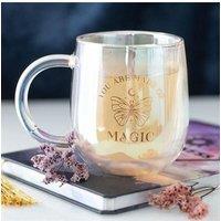 KDMD You Are Made of Magic Iridescent Double Walled Glass Mug in Clear