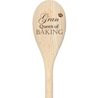 60 SECOND MAKEOVER Gran Queen Of Baking Spoon Funny Wooden Spoon in Beige