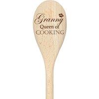 60 SECOND MAKEOVER Granny Queen Of Cooking Spoon Funny Wooden Spoon in Beige