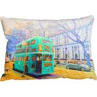 Benjamin Tate Design Cushions - London bus green rear (Cushion)