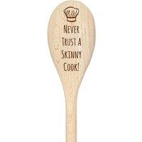 60 SECOND MAKEOVER Never Trust A Skinny Cook Diet Spoon Funny Wooden Spoon in Beige
