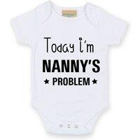 60 SECOND MAKEOVER Today I'm Nanny's Problem Short Sleeve Baby Grow in White | Size: 3-6 m