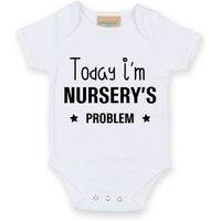 60 SECOND MAKEOVER Today I'm Nursery's Problem Short Sleeve Baby Grow in White | Size: 6-12 m
