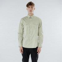 TopLook London Men's Mens Smart Casual Shirt- Regular Fit Shirt With Chest Pocket in Pale Green | Size: 2XL