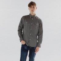 TopLook London Men's Mens Smart Casual Shirt- Regular Fit Shirt With Chest Pocket in Mid Grey | Size: XS