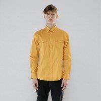 TopLook London Men's Mens Smart Casual Shirt- Regular Fit Shirt With Chest Pocket in Mustard | Size: Medium