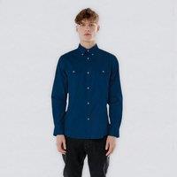 TopLook London Men's Mens Smart Casual Shirt- Regular Fit Shirt With Chest Pocket in Dark Blue | Size: 3XL