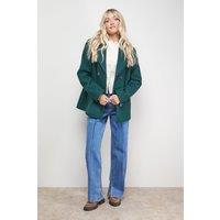 Oasis Women's Double Breasted Blazer Coat in Green | Size: 14