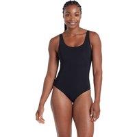 Zoggs Women's Scoopback Silver Lined One Piece Swimsuit in Black | Size: 8
