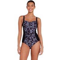 Zoggs Women's Ruched Front One Piece Swimsuit in Black | Size: 10