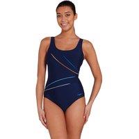 Zoggs Women's Adjustable Macmaster Scoopback E+ One Piece Swimsuit in Black | Size: 10