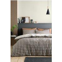 Appletree 'Jett' Geo Print 100% Cotton Duvet Cover Set in Brown | Size: Super King