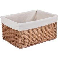 Red Hamper Wicker Lined Double Steamed Storage Basket in White | Size: XL