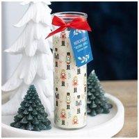 KDMD Nutcracker Print Festive Spice Tube Candle in White