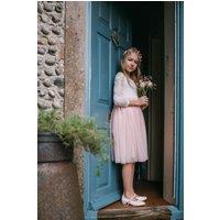 UK Flower Girl Boutique Girl's Bohemian Classic Tea Dress - Blush in Peach | Size: 3-4 Years