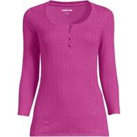 Lands' End Women's Plus Three-Quarter Sleeve Henley Top in Raspberry | Size: 20-22