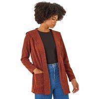Roman Women's Longline Hooded Cardigan in Orange | Size: 10