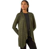 Roman Women's Waterfall Front Stretch Cardigan in Khaki | Size: 14
