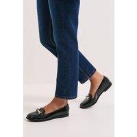 Dorothy Perkins Women's Wide Fit Lora Snaffle Loafers in True Black | Size: 3