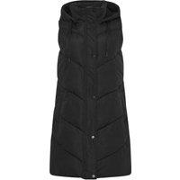 M&Co Women's Borg Lined Hooded Gilet in Black | Size: 12