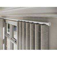 New Edge Blinds 28mm Styleline Gliding Curtain Pole Set with Stud End - White, 350cm in White | Size: 480 cm