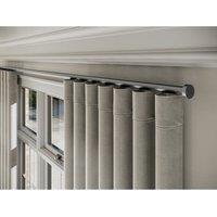New Edge Blinds 28mm Styleline Gliding Curtain Pole Set with Stud End - Silver, 105cm in Silver | Size: 400 cm