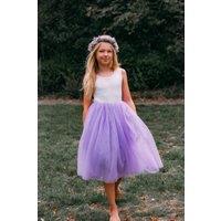 UK Flower Girl Boutique Girl's Bohemian Classic Tea Dress - Lilac | Size: 3-4 Years