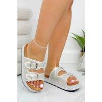 Crystal ZigZag Double Buckle Sliders