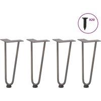 Berkfield Home Hairpin Table Legs 4 pcs Natural Steel 30 cm Solid Steel in Brown