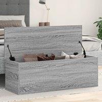 Berkfield Home Storage Box Grey Sonoma 102x35x35 cm Engineered Wood | Size: 102 x 35 x 35 cm