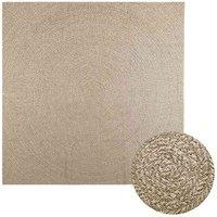 Berkfield Home Rug ZIZUR Beige 240x240 cm Jute Look Indoor & Outdoor | Size: Medium