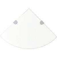 Berkfield Home Corner Shelves 2 pcs with Chrome Supports Glass Clear 25x25 cm