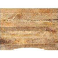 Berkfield Home Desk Top with Curve 110x80x2.5 cm Solid Wood Rough Mango in Brown