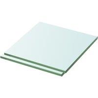 Berkfield Home Shelves 2 pcs Panel Glass Clear 30x25 cm