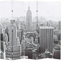 Berkfield Home Folding Room Divider 200x170 cm New York by Day Black & White