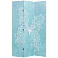 Berkfield Home Folding Room Divider 120x170 cm Butterfly Blue