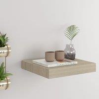 Berkfield Home Floating Wall Shelf Oak 23x23.5x3.8 cm MDF in Brown